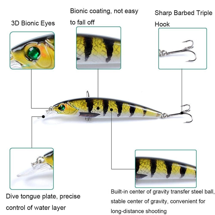 11cm/11.5g Painted Bionic Fishing Bait 16 Colour Options