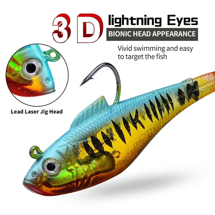 11cm/24.6g Sea Bass Soft Lure For Boat Fishing t Tail