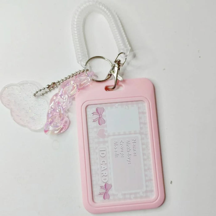 11cm Pink Love Clouds Gradient Card Holder Vertical High