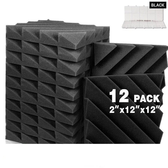 12 Pcs Acoustic Panels Sound Proof Foam Diamond Groove