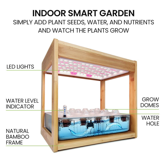 12 Pod Indoor Hydroponic Growing System With Bamboo Frame &