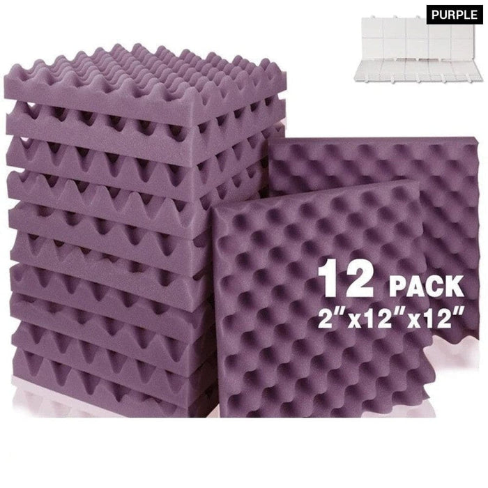 12 Pack Acoustic Panels Self-adhesive Egg Crate Sound Proof