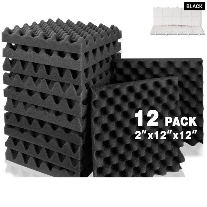 12 Pack Acoustic Panels Self-adhesive Egg Crate Sound Proof