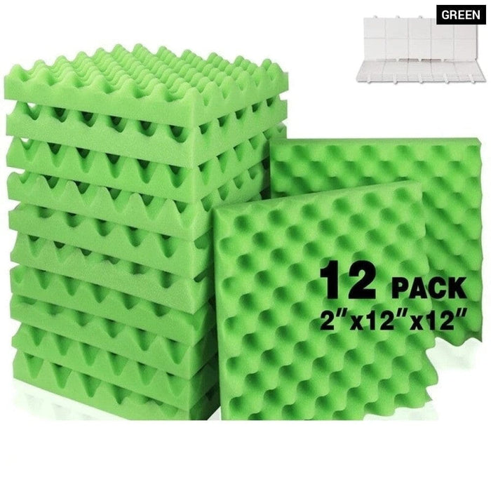 12 Pack Acoustic Panels Self-adhesive Egg Crate Sound Proof