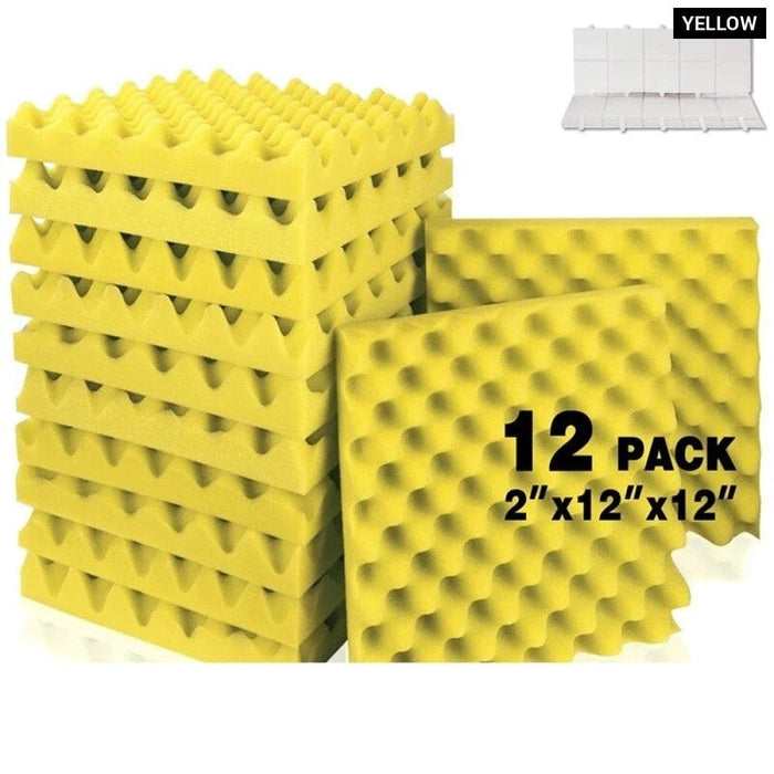 12 Pack Acoustic Panels Self-adhesive Egg Crate Sound Proof