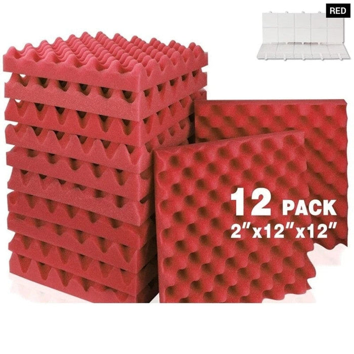 12 Pack Acoustic Panels Self-adhesive Egg Crate Sound Proof