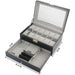 12 Slot Pu Leather Lockable Watch And Jewelry Storage Boxes