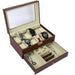 12 Slot Pu Leather Lockable Watch And Jewelry Storage Boxes