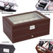 12 Slot Pu Leather Lockable Watch And Jewelry Storage Boxes