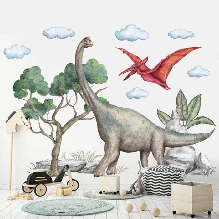 120cmx86cm Large Pterosaur Dinosaurs Cartoon Wall Stickers