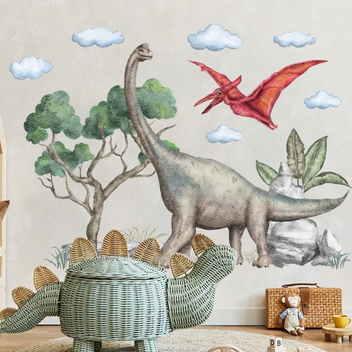 120cmx86cm Large Pterosaur Dinosaurs Cartoon Wall Stickers