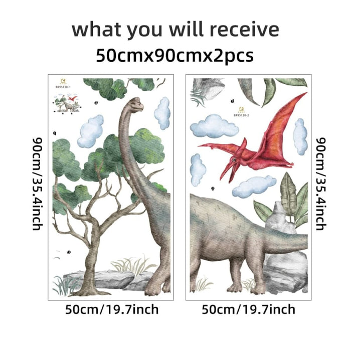 120cmx86cm Large Pterosaur Dinosaurs Cartoon Wall Stickers