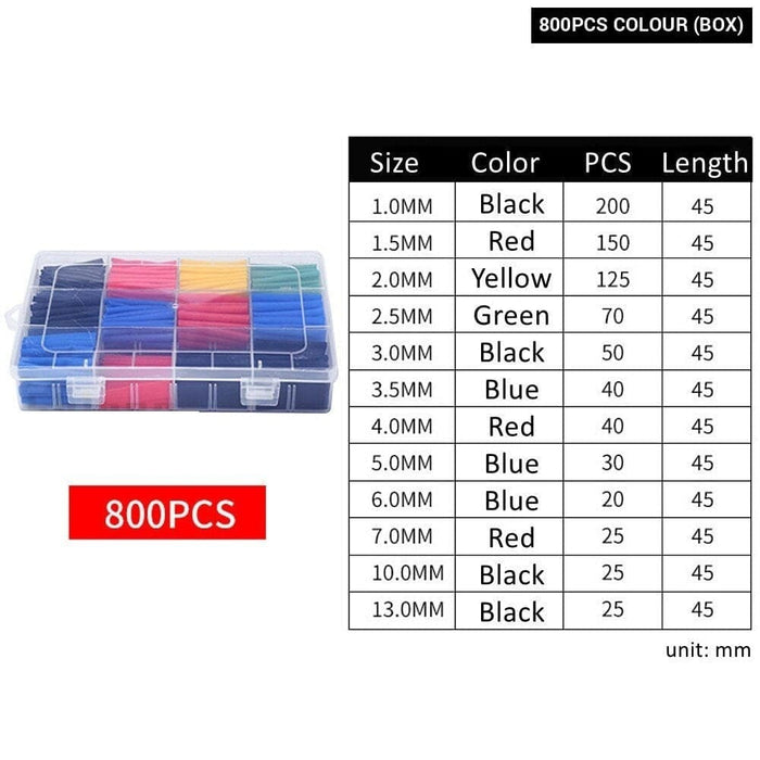 127-800pcs Heat Shrinkable Tube Insulation Combination