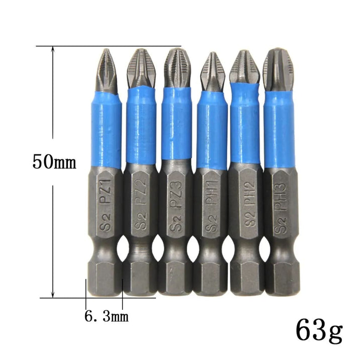 12pc S2 Steel Anti Slip Screwdriver Set Ph1 Ph2 Ph3 Pz1 Pz2