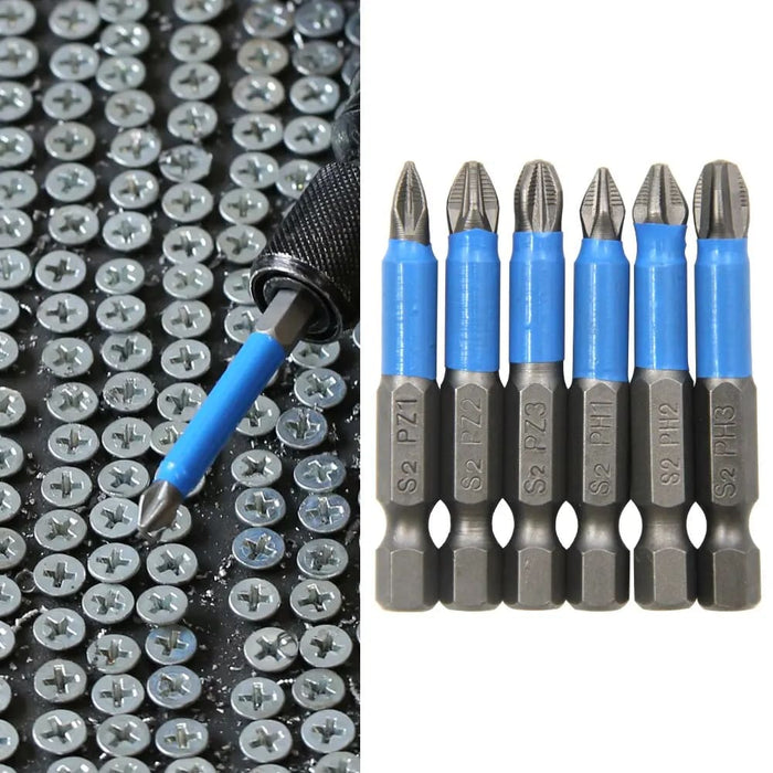 12pc S2 Steel Anti Slip Screwdriver Set Ph1 Ph2 Ph3 Pz1 Pz2