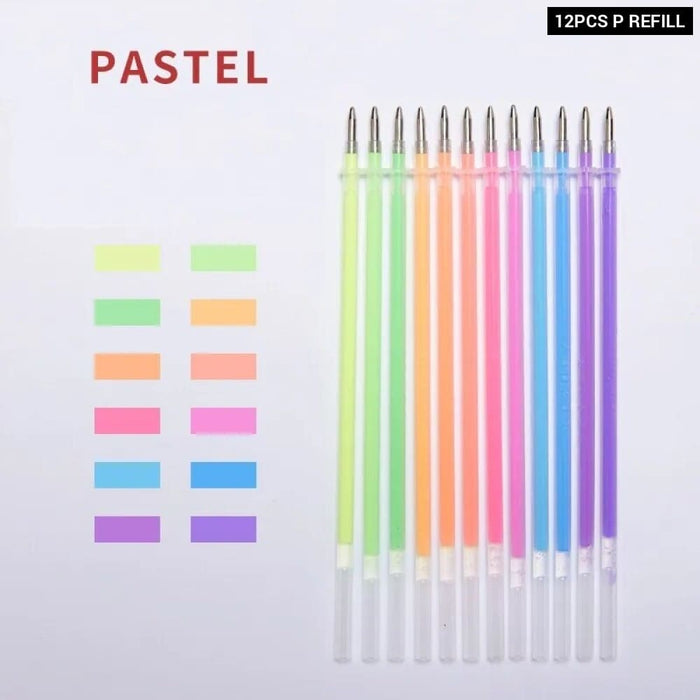 12pcs Metallic Glitter Highlighter Pastel Pens For School