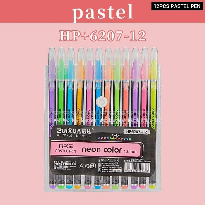 12pcs Metallic Glitter Highlighter Pastel Pens For School