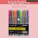 12pcs Metallic Glitter Highlighter Pastel Pens For School