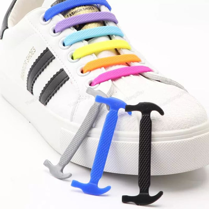 12pcs Silicone No Tie Elastic Shoe Laces For Kids & Adults