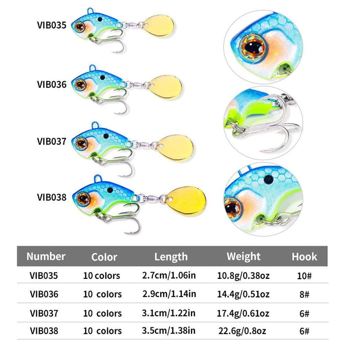 13g Small Whirlwind Sequins Sinking Vib Lure For Water