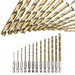 13pc Titanium Plated Fried Dough Twists Drill Set 1.5 6.5mm