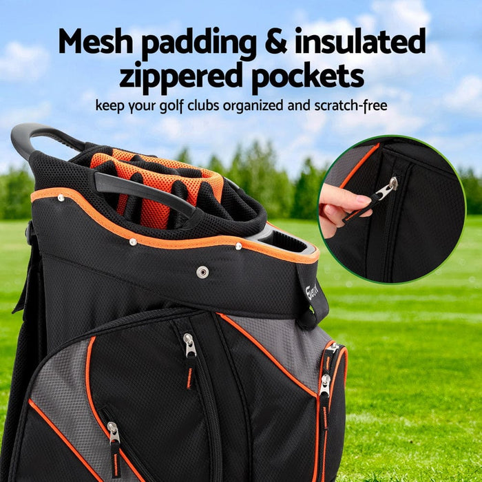 14 Ways Dividers Golf Bag Stand Insulated Carry Zippered