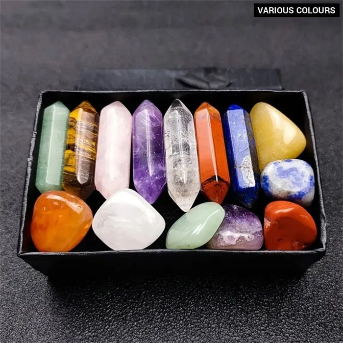 14pcs Pointed Quartz Crystal Chakra Healing Stones