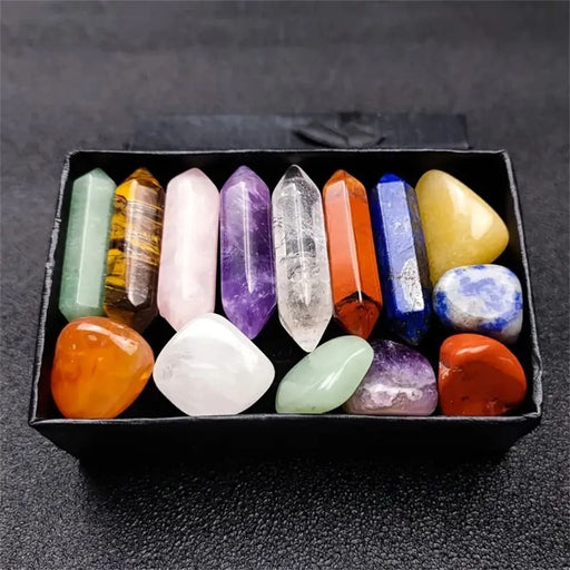 14pcs Pointed Quartz Crystal Chakra Healing Stones