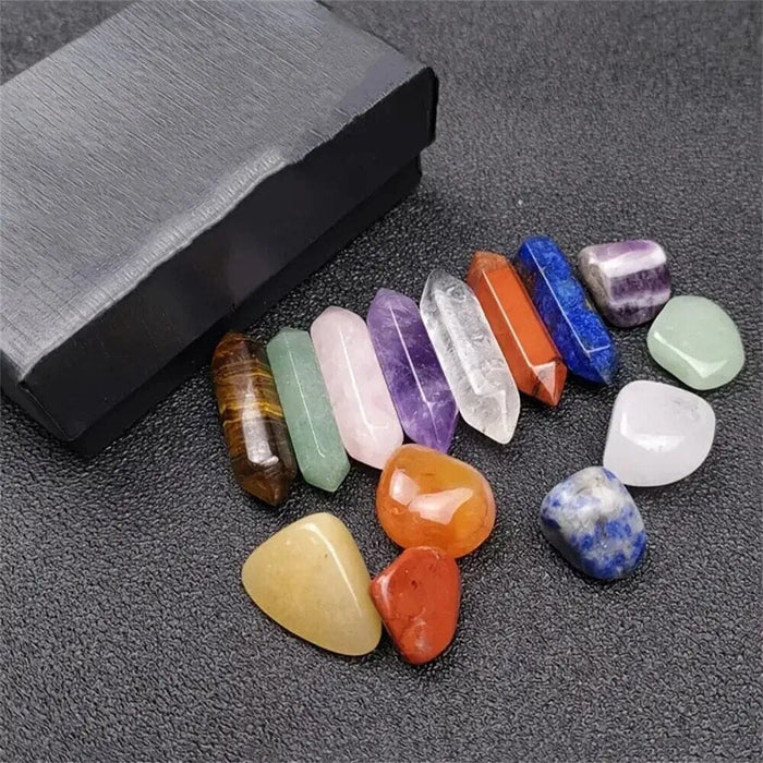 14pcs Pointed Quartz Crystal Chakra Healing Stones