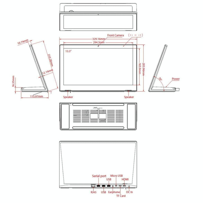 15.6 Inch Touchscreen Android Tablet With Holder 2gb 16gb