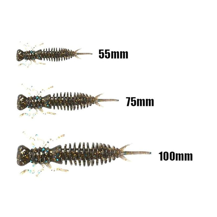 15 Piece 8 Colour Soft Silicone Larvae Bait 100mm Size