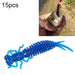 15 Piece 8 Colour Soft Silicone Larvae Bait 100mm Size