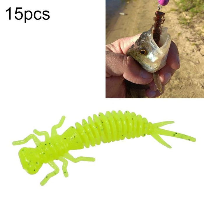 15 Piece 8 Colour Soft Silicone Larvae Bait 100mm Size