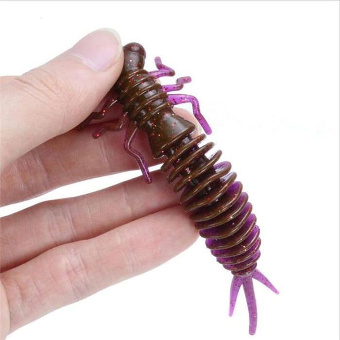 15 Piece 8 Colour Soft Silicone Larvae Bait 100mm Size