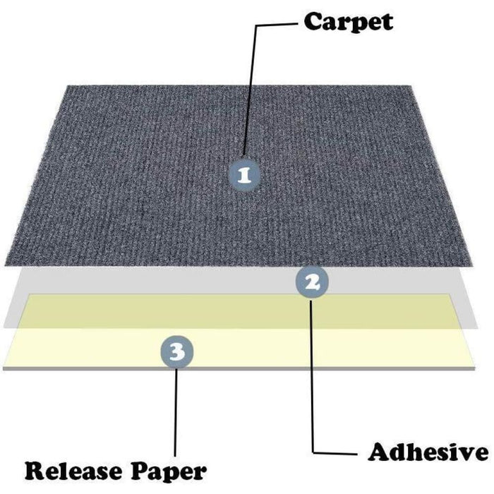 15pcs Of Self-adhesive Carpet Tiles | 3 Colour Options | 30