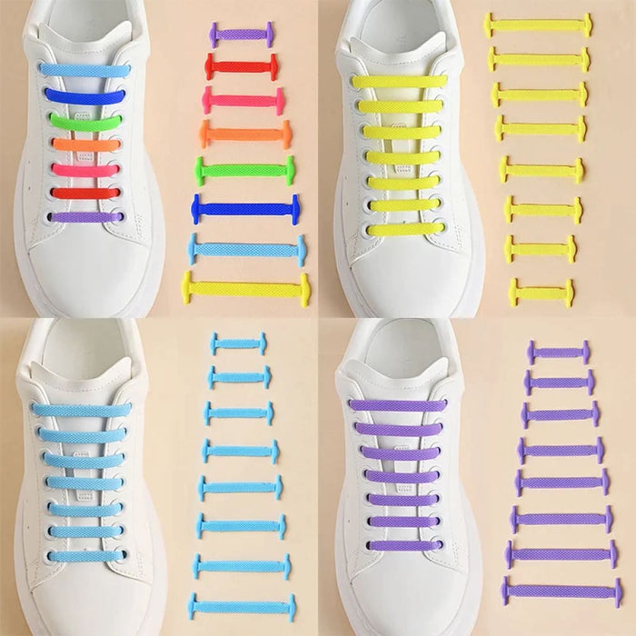 16 Piece Silicone No Tie Shoelaces