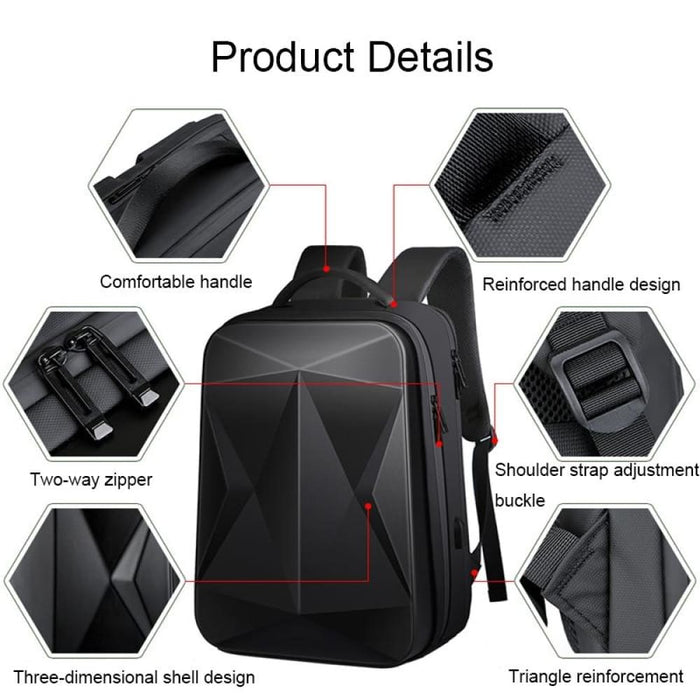 160 Large Capacity Abs Waterproof Laptop Backpack With Usb