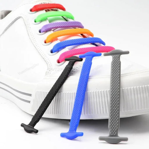 16pcs Silicone No Tie Elastic Sneakers Shoe Laces For Kids