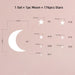 177pcs Moon And Stars Wall Stickers For Kids Room