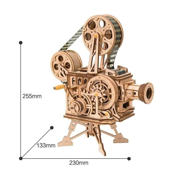 183pcs Retro Diy 3d Hand Crank Film Projector Wooden Model