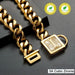 19mm Gold Cuban Zirconia Buckle Bling Pet Collar For Small