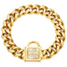 19mm Gold Cuban Zirconia Buckle Bling Pet Collar For Small