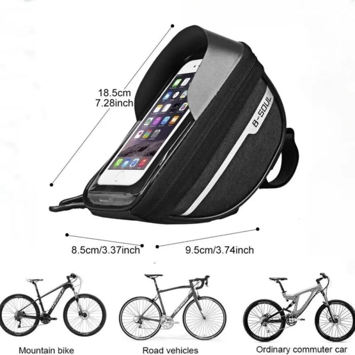 1l Bicycle Bag For Front Top Tube Touch Screen Phone Holder