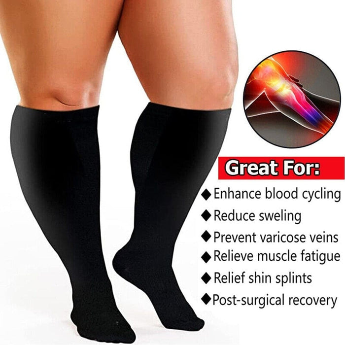 1pair Calf Compression Knee High Stockings For Men Women