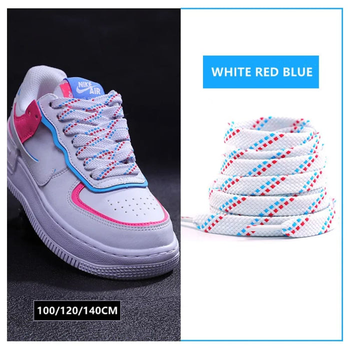 1pair Classic Sneakers Flat Mixed-colours Af1/aj Elastic