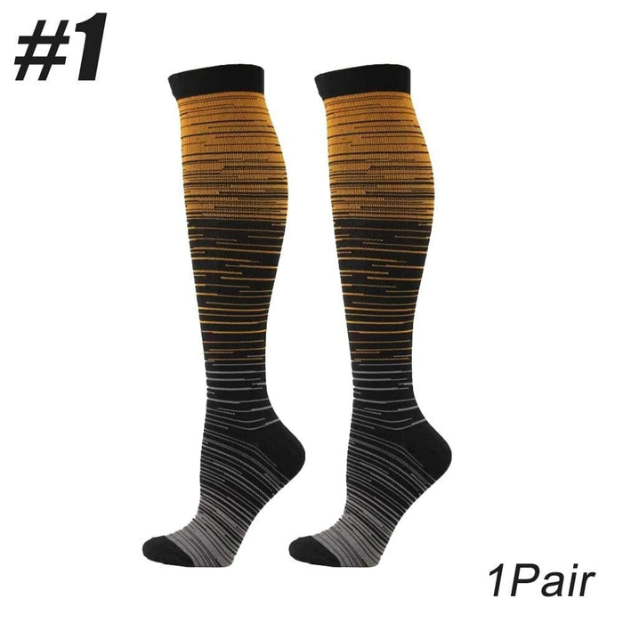 1pair Graduated Compression Calf High Socks For Cycling