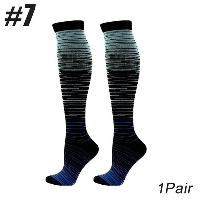 1pair Graduated Compression Calf High Socks For Cycling