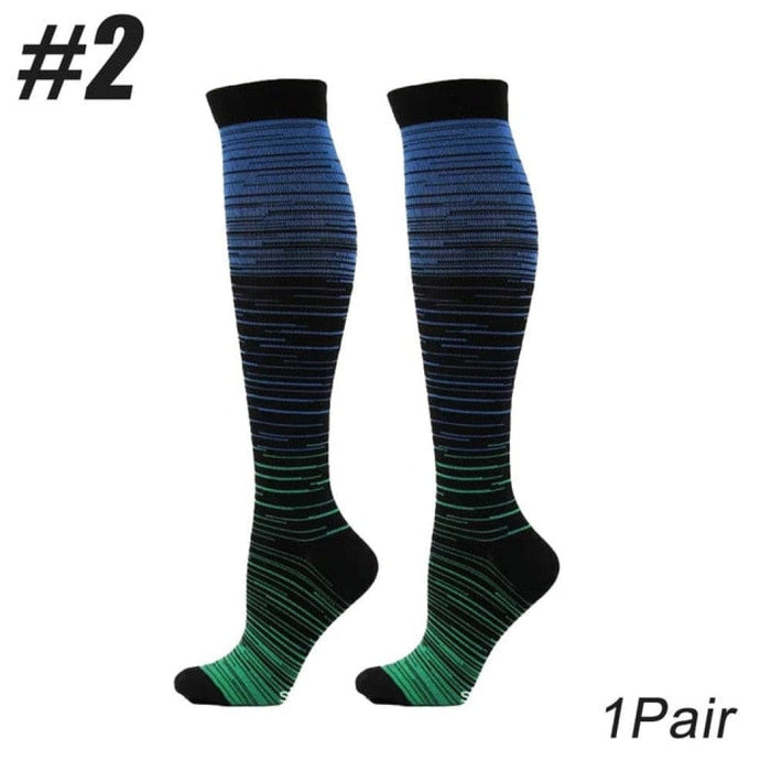 1pair Graduated Compression Calf High Socks For Cycling