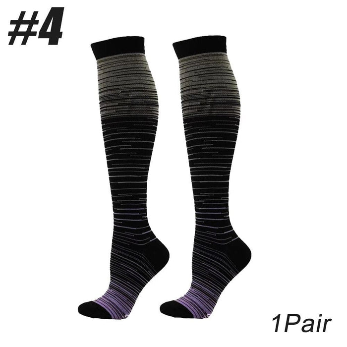 1pair Graduated Compression Calf High Socks For Cycling