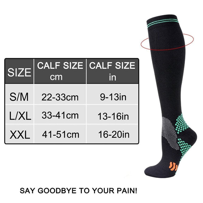 1pair Medical Compression High Socks For Edema Diabetic